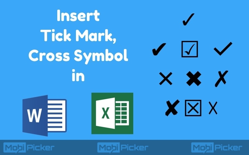 5 Ways To Insert Tick Or Cross Symbol In Word Excel How To 