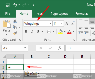 Four X cross ✗ choices in Word, Excel, PowerPoint and Outlook