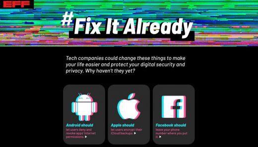 EFF Targets Eight Tech Companies In ‘Fix It Already’ Campaign