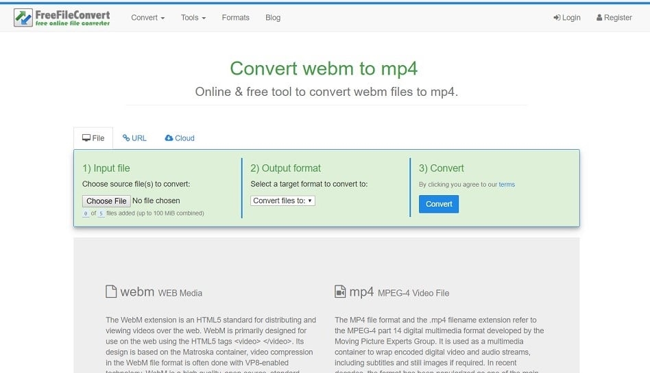 convert webm to mp4 no sound