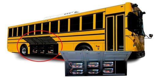 This 90-passenger school bus has nearly 300 miles of range