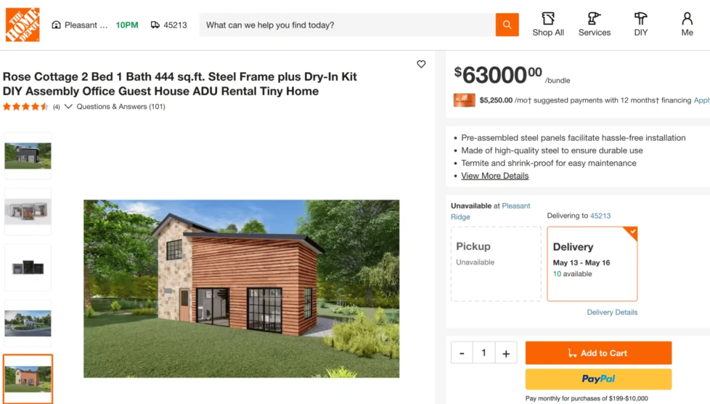 Housing market affordability is so strained that Home Depot is selling tiny homes for $63,000 | DeviceDaily.com