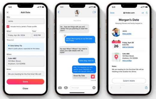 Tinder is making it easier to share date details with family and friends