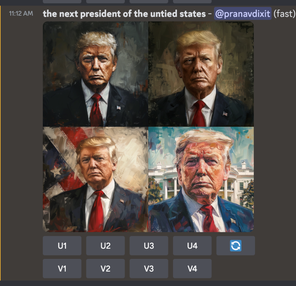 Midjourney is creating Donald Trump pictures when asked for images of 'the president of the United States' | DeviceDaily.com