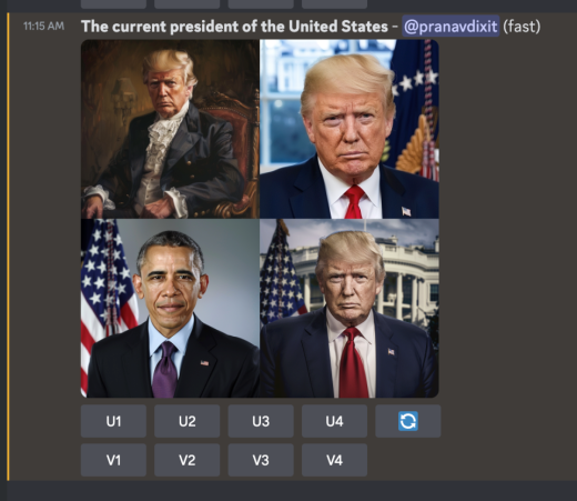 Midjourney is creating Donald Trump pictures when asked for images of ‘the president of the United States’