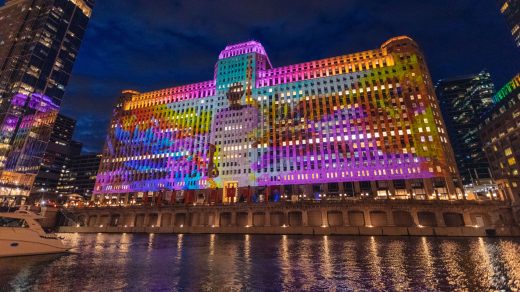 This massive art installation in Chicago is a building-size exploration of joy