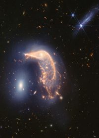 James Webb telescope marks second anniversary with an image of the Penguin and the Egg galaxies