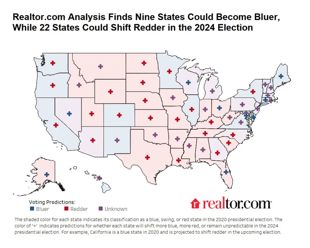 Housing data reveals how swing states could flip red or blue in the 2024 election | DeviceDaily.com