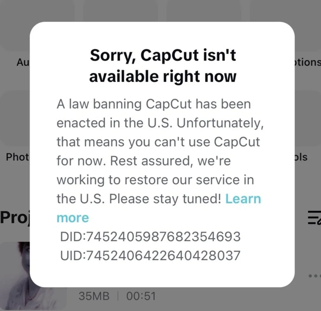 Is CapCut coming back? ByteDance editing app still dark despite TikTok’s return and new Meta alternative | DeviceDaily.com